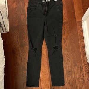 Old Navy High Rise Black Ripped Jeans